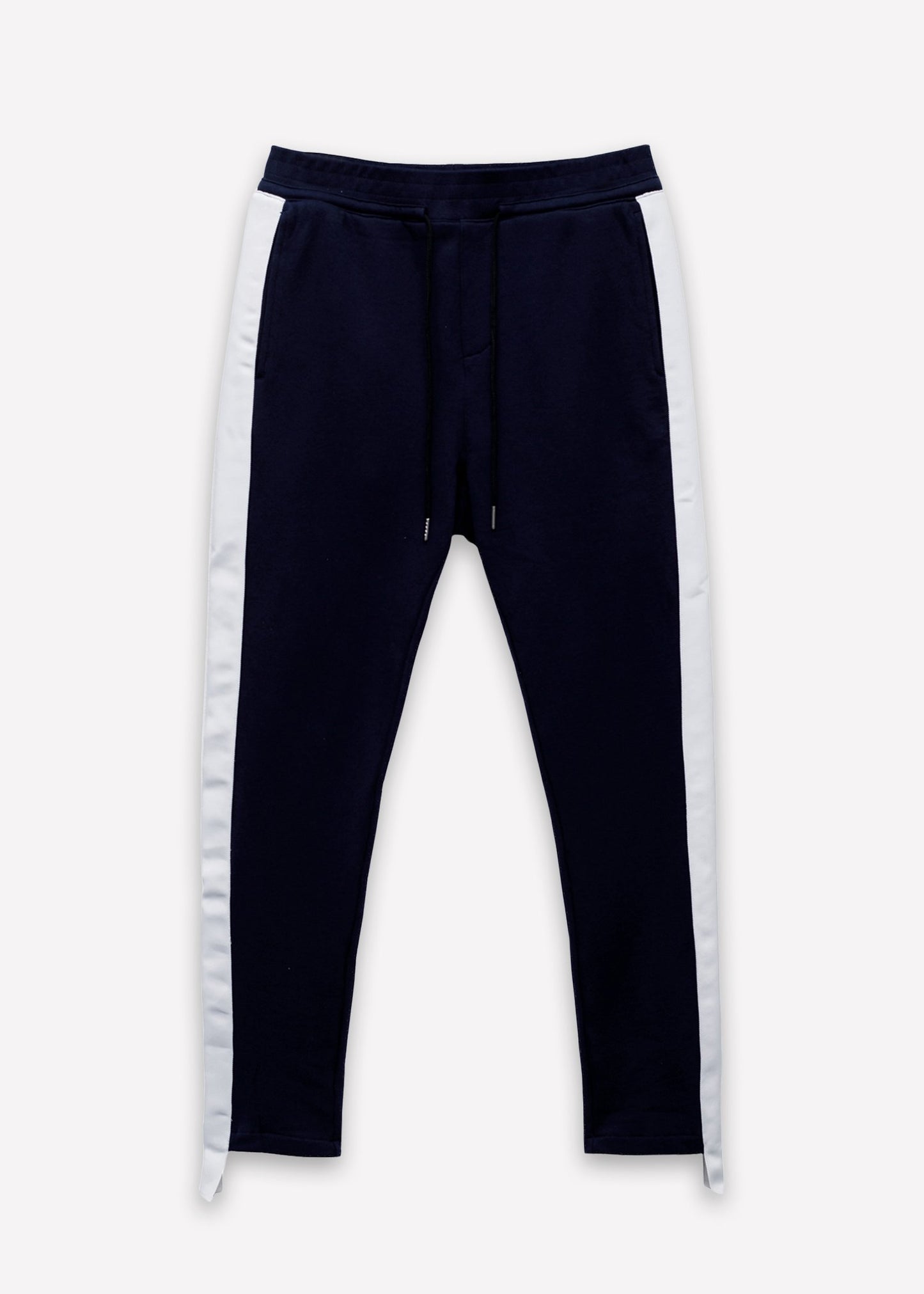 Konus Men's Sweatpants w/ Side Stripes in Navy - LuxeSavo