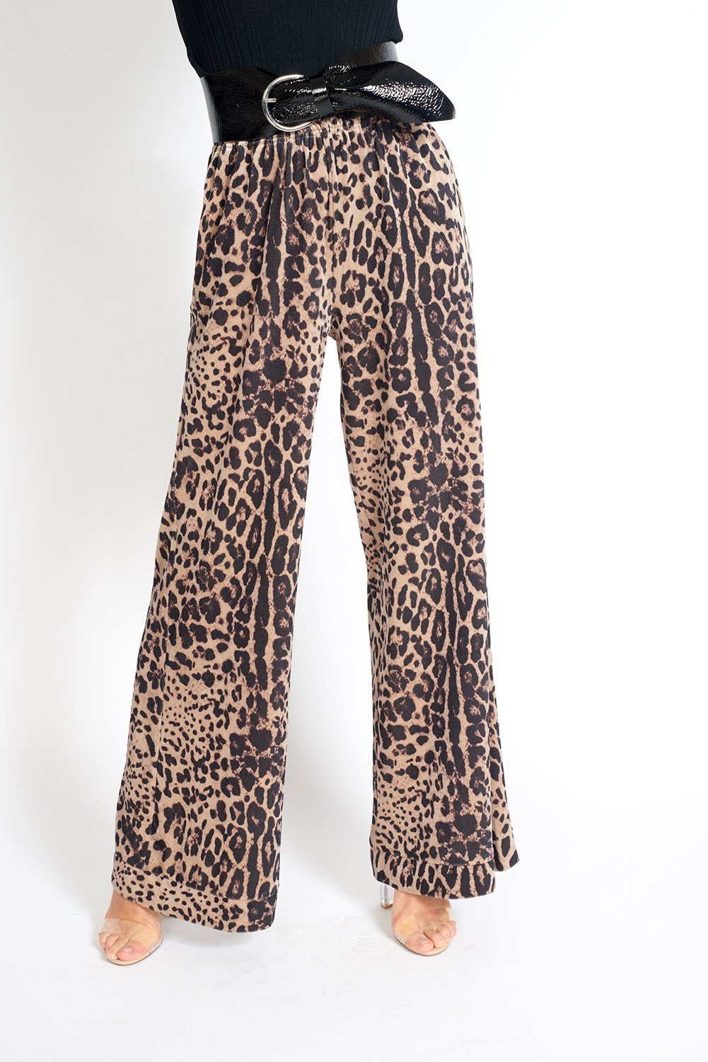 Bianca Velvet Pants in Leopard Print