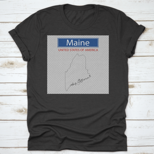 Maine Map Outline Tee - LuxeSavo