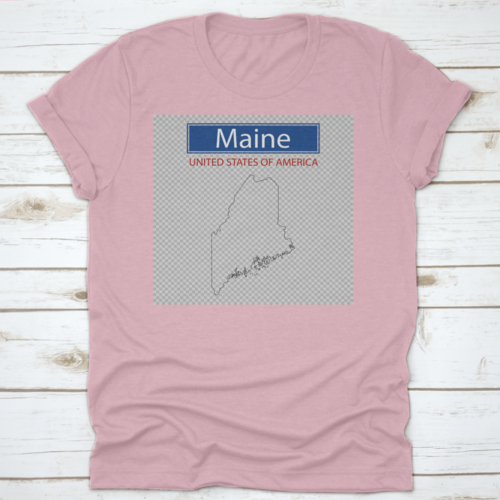 Maine Map Outline Tee