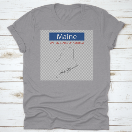 Maine Map Outline Tee