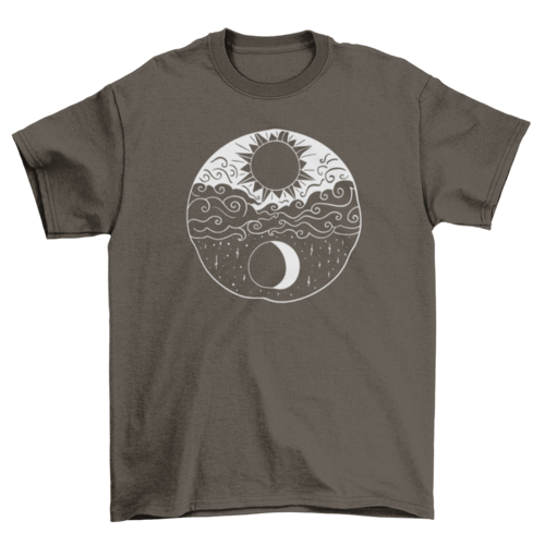 Artistic sun and moon t-shirt