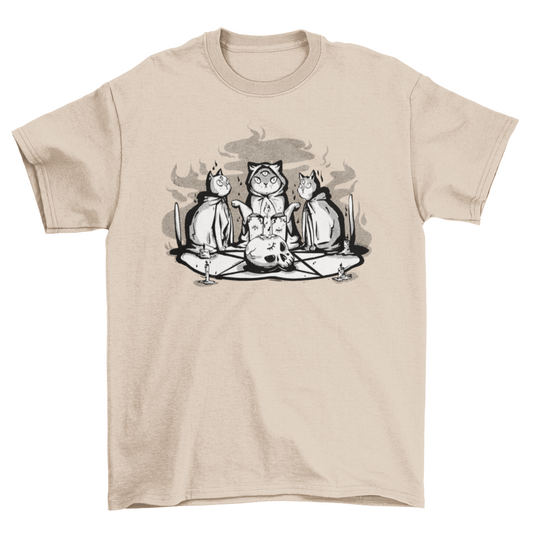 Satanic cat animal ritual t-shirt